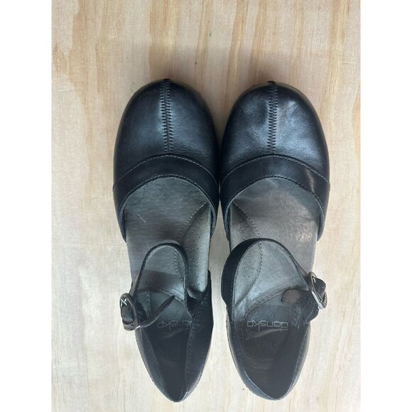 DANSKO "Sam" Black Leather Comfort Mary Jane Shoes size 37 - Darling 6.5 7 - Picture 1 of 6